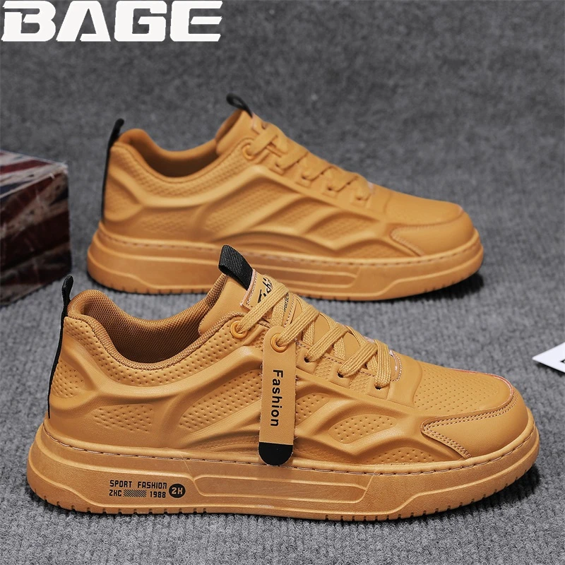 八哥男鞋2024新款春季运动复古小麦色休闲青少年秋冬款潮牌平板鞋