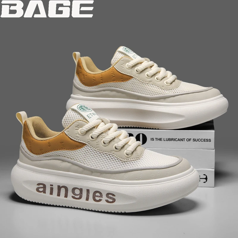 八哥男鞋夏款透气网面薄款运动内增高青少年上班旅游休闲老爹网鞋