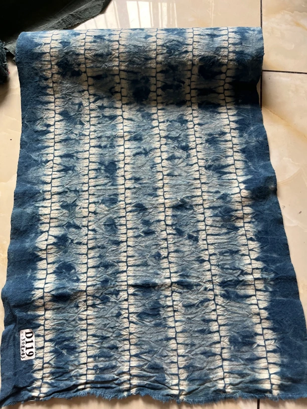 扎染工艺土布纯手工植物染茶席桌布设计服装刺绣拼布长5米宽40厘