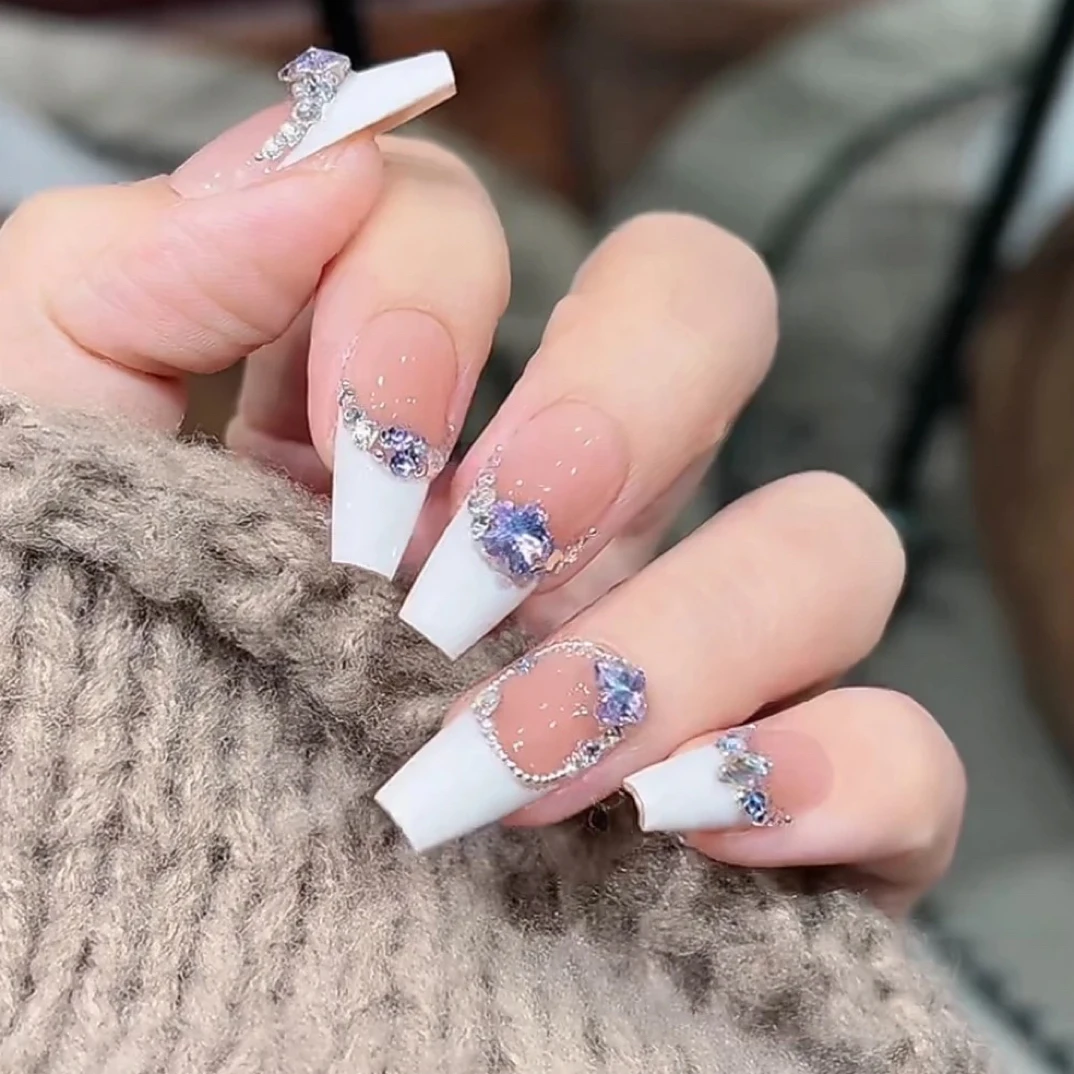 【露珠】纯手工可拆卸穿戴甲10片高级气质显白美甲