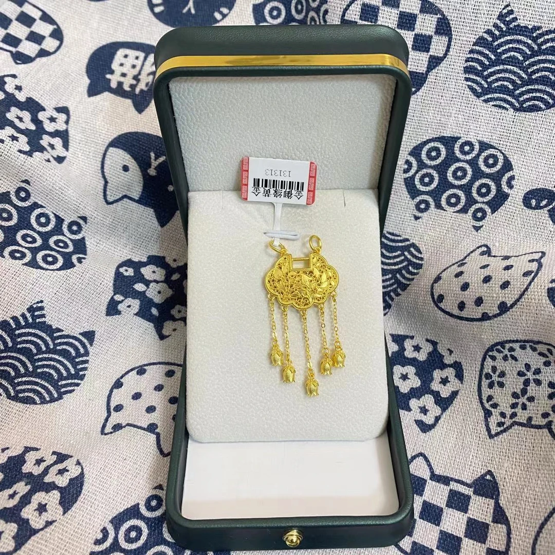 金御缘0工费古法足金999.9铃兰璎珞锁