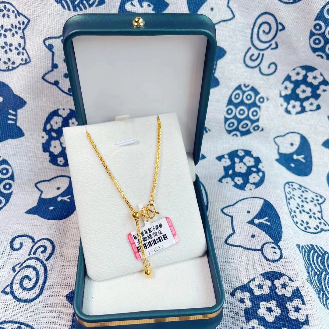 金御缘0工费足金999.9抽拉肖邦轻奢时尚百搭经典精致素款可调节