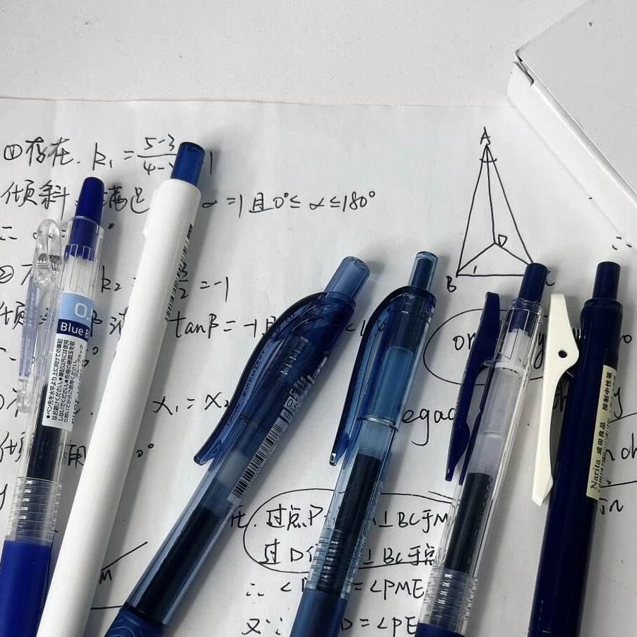 【蓝黑套装】6支蓝黑笔多品牌医护用墨蓝色深蓝笔0.5mm