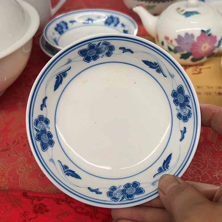高温细白瓷釉下彩贴花12厘米