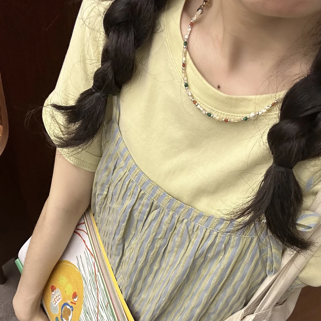 钛钢项链 方陳式【五彩斑斓】项链时尚百搭简约小众彩色项链