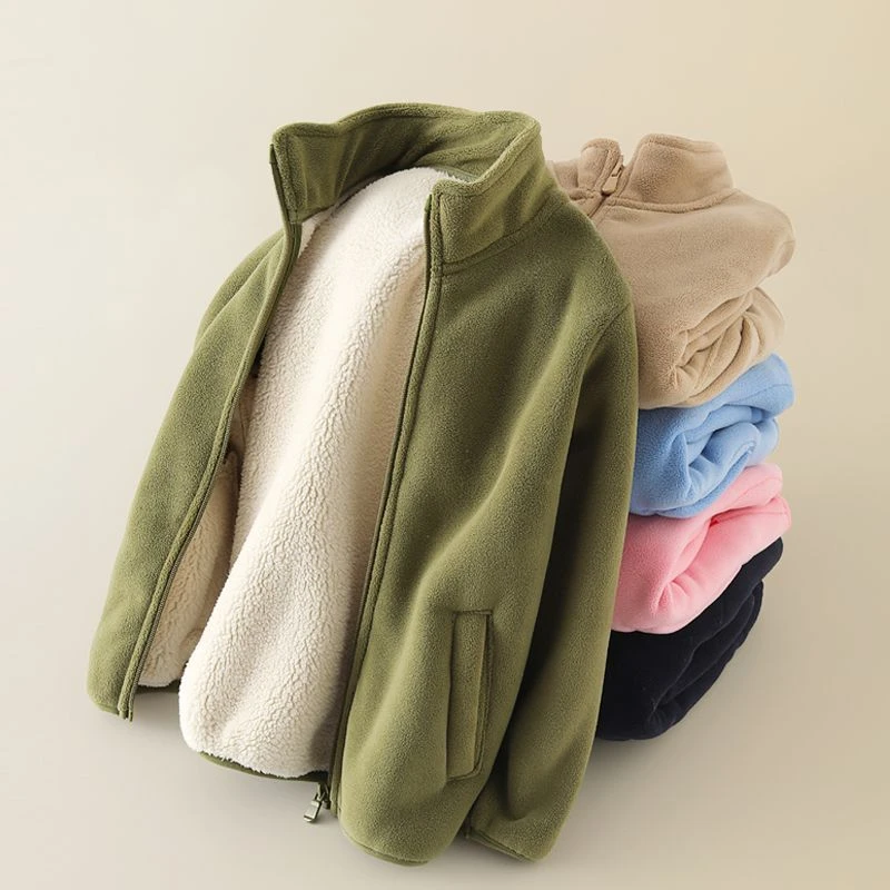 儿童加绒加厚外套保暖校服神器男女童抓绒衣冬季卫衣内胆
