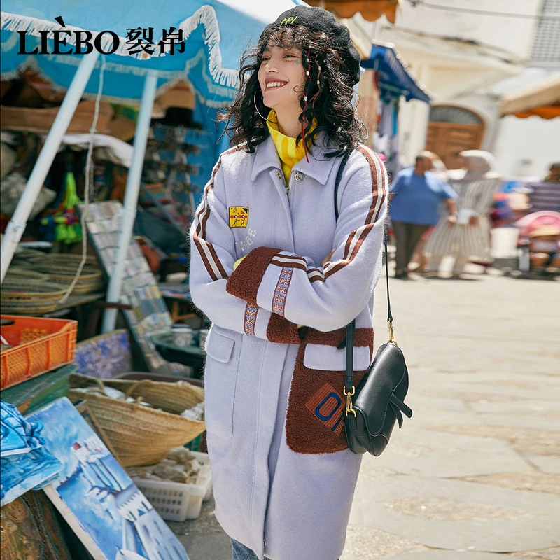 M-裂帛秋冬新款休闲气质韩版过膝中长款毛呢外套呢子大衣51190639