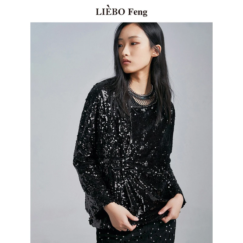 【裂帛】LIEBOFeng国风丝绒盘扣亮片西装外套7320437001女装