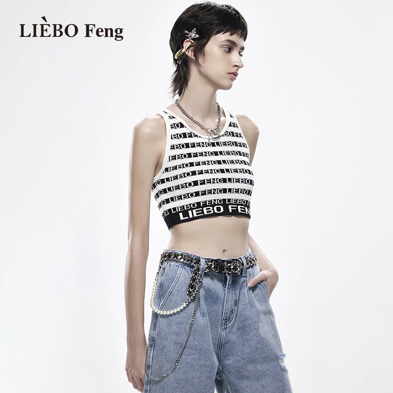 裂帛LIEBOFeng小众设计感时髦酷打底衫针织背心7322210002