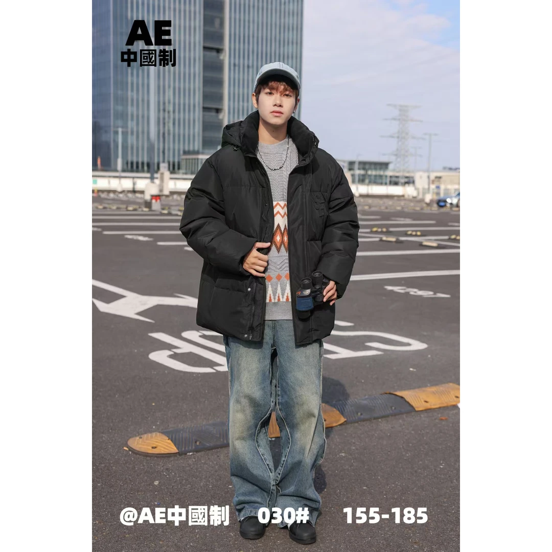 【FW030-黑】青少年冬季潮品棉服