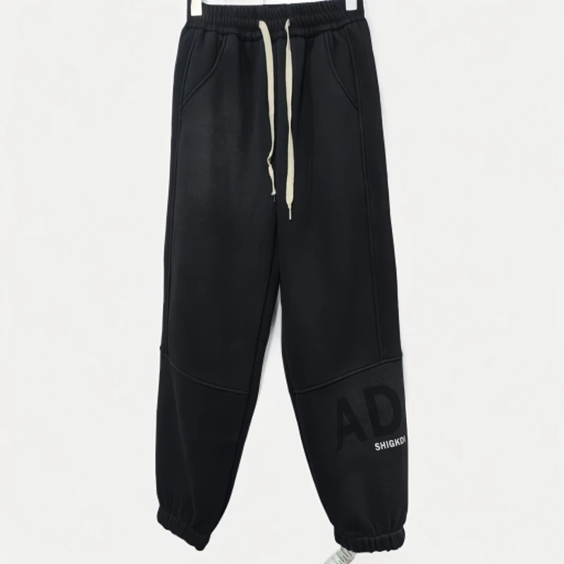 【61602-黑色】青少年加绒休闲运动裤