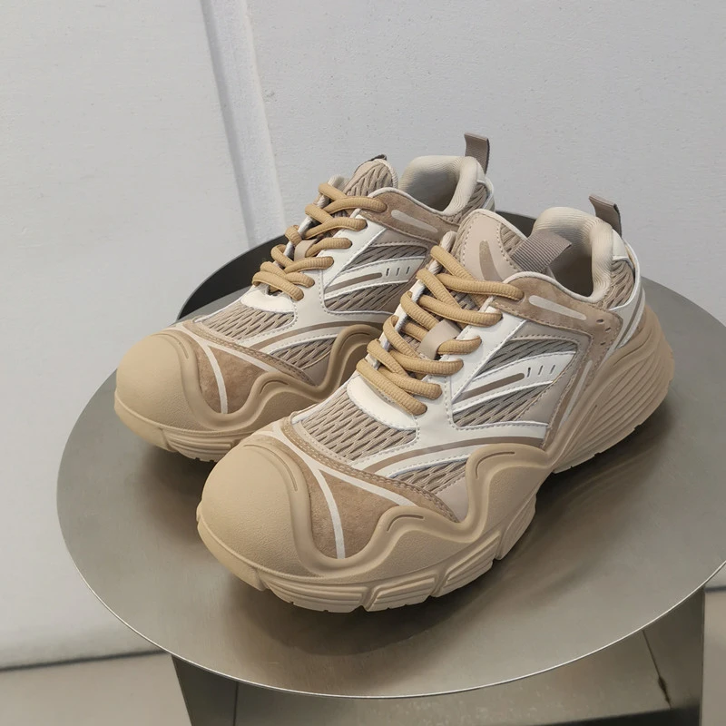 2024年秋新款SGIRL TWTW真皮透气厚底运动休闲鞋百搭时尚老爹鞋女