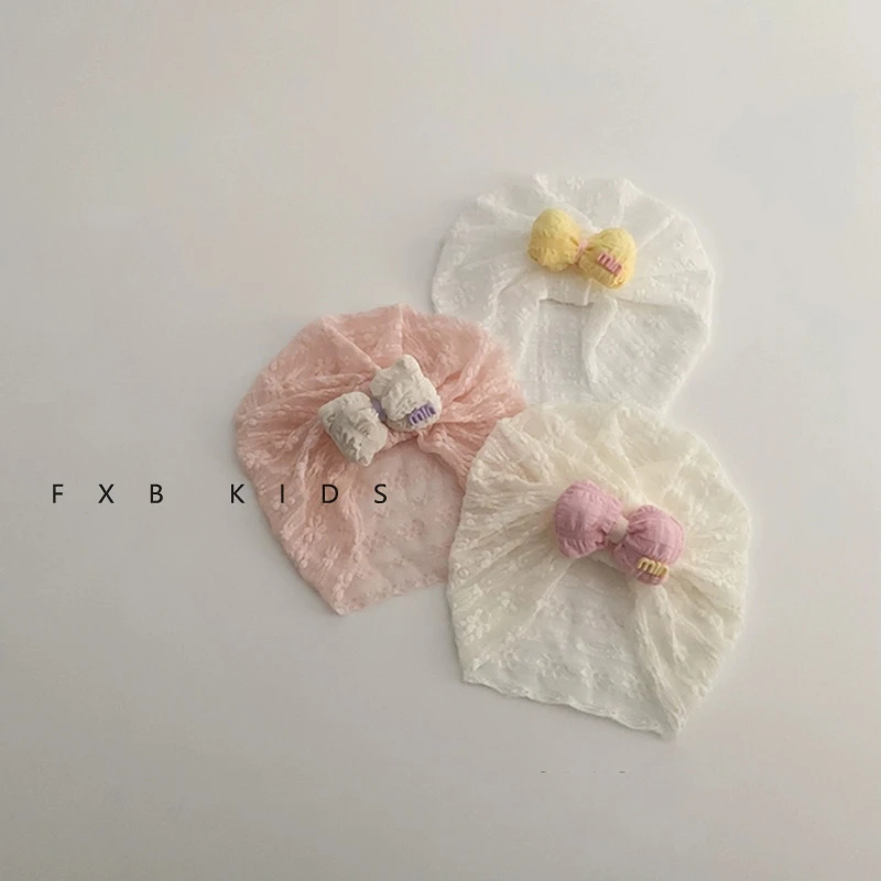 婴儿帽子春夏季薄款透气护囱门印度帽女宝宝甜美可爱小月龄囟门帽