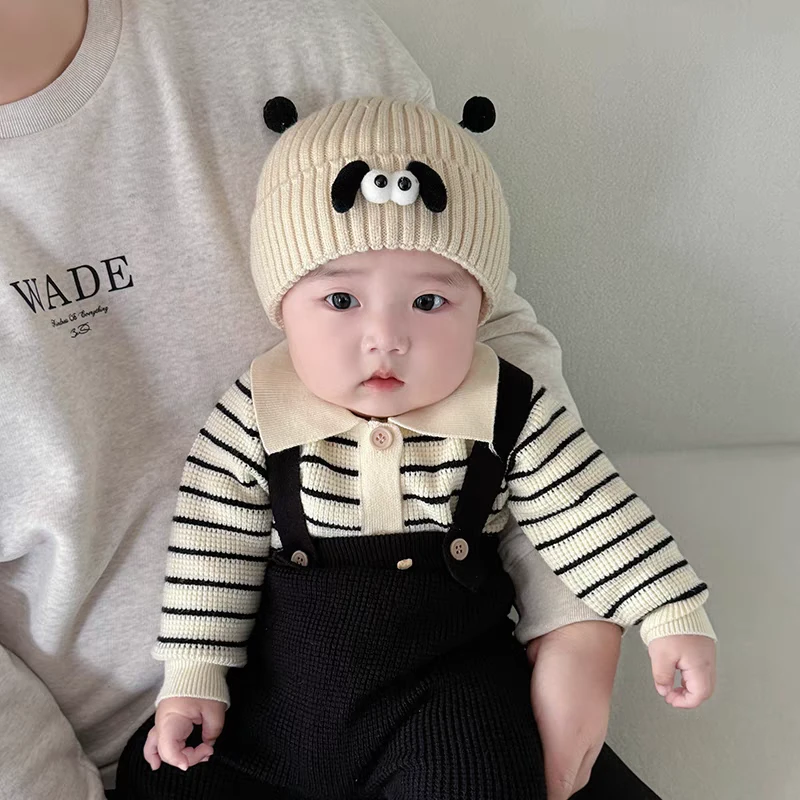 宝宝帽子秋冬季可爱超萌针织毛线帽保暖加厚新生婴幼儿宝宝套头帽