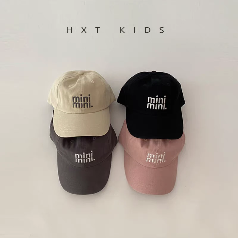 儿童鸭舌帽春秋小字母刺绣软顶遮阳帽子潮童宝宝韩版时尚棒球帽潮