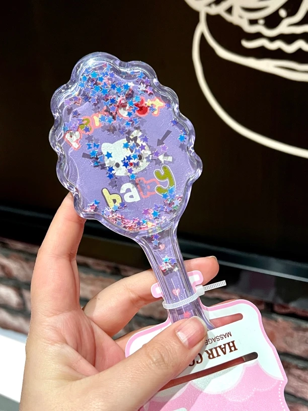 儿童2把可爱梳子卡通流沙按摩气垫不扯头发梳头发软齿小发梳