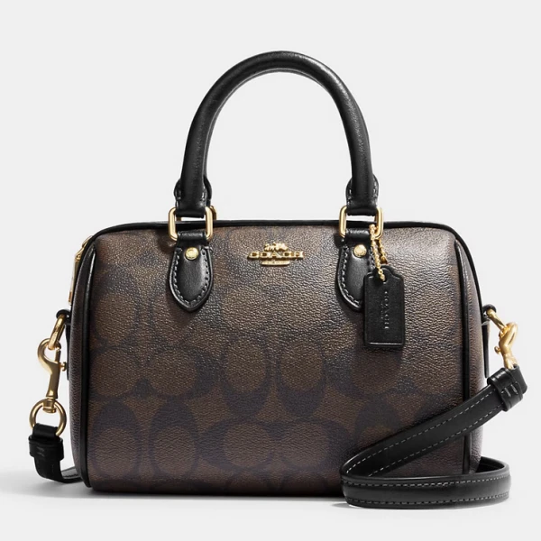 COACH/蔻驰Rowan系列 黑色 Mini波士顿 斜挎包