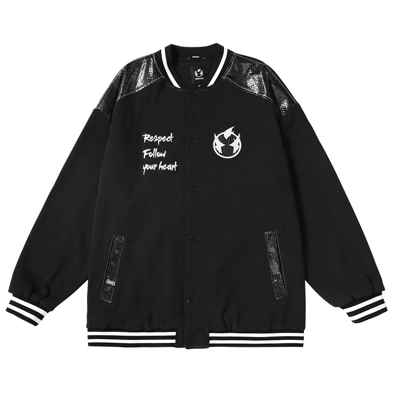 GENANX闪电潮牌2023新款棒球服夹克男印花logo设计宽松外套JS837