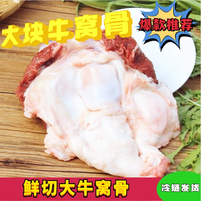 内蒙古网红去油新鲜牛窝骨牛膝盖骨满筋窝骨带肉大盘