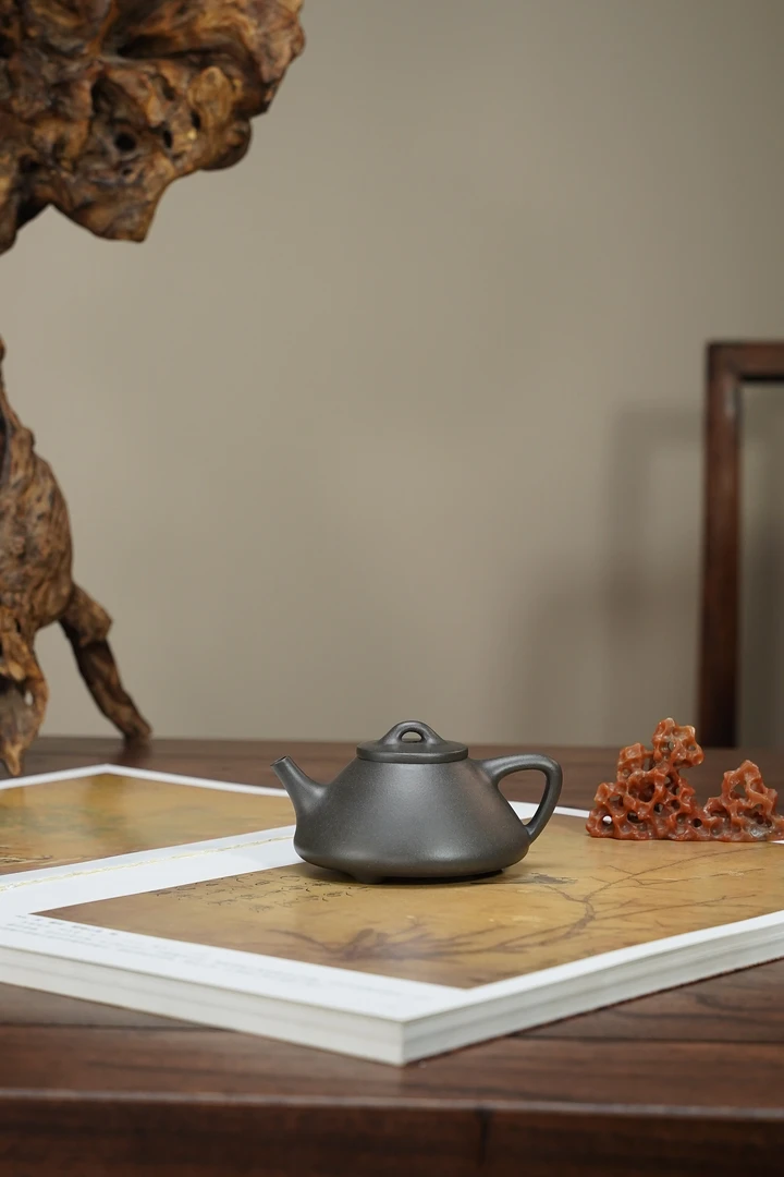 紫庐工作室老妈制作天青泥子冶石瓢半手成型160cc精美小容量茶具