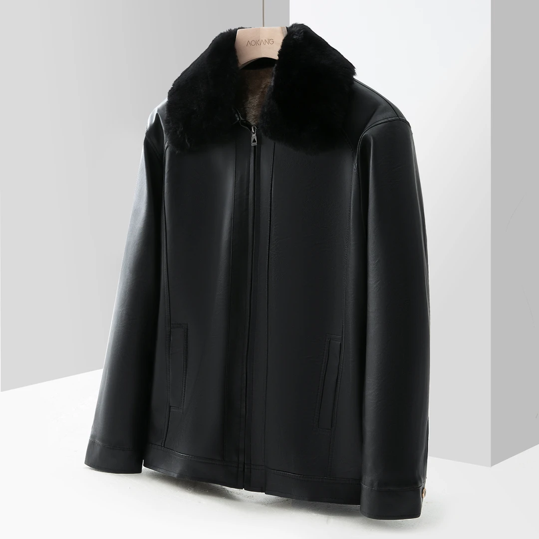 【ZB】冬季男士加绒加厚皮衣AK291013-A110