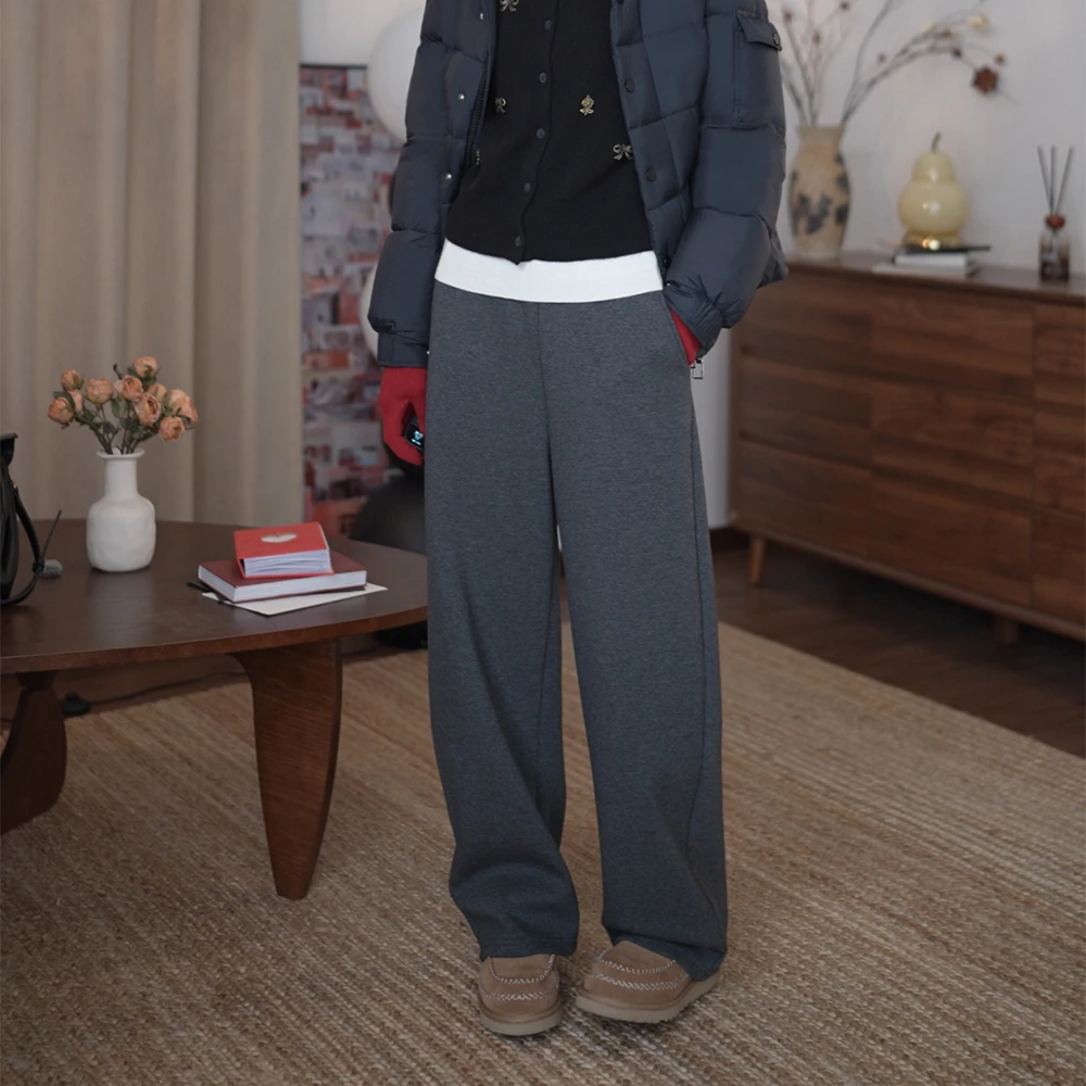 【梨形天菜】加绒松紧腰香蕉裤冬加厚卫裤弯刀裤保暖显瘦遮肉休闲裤