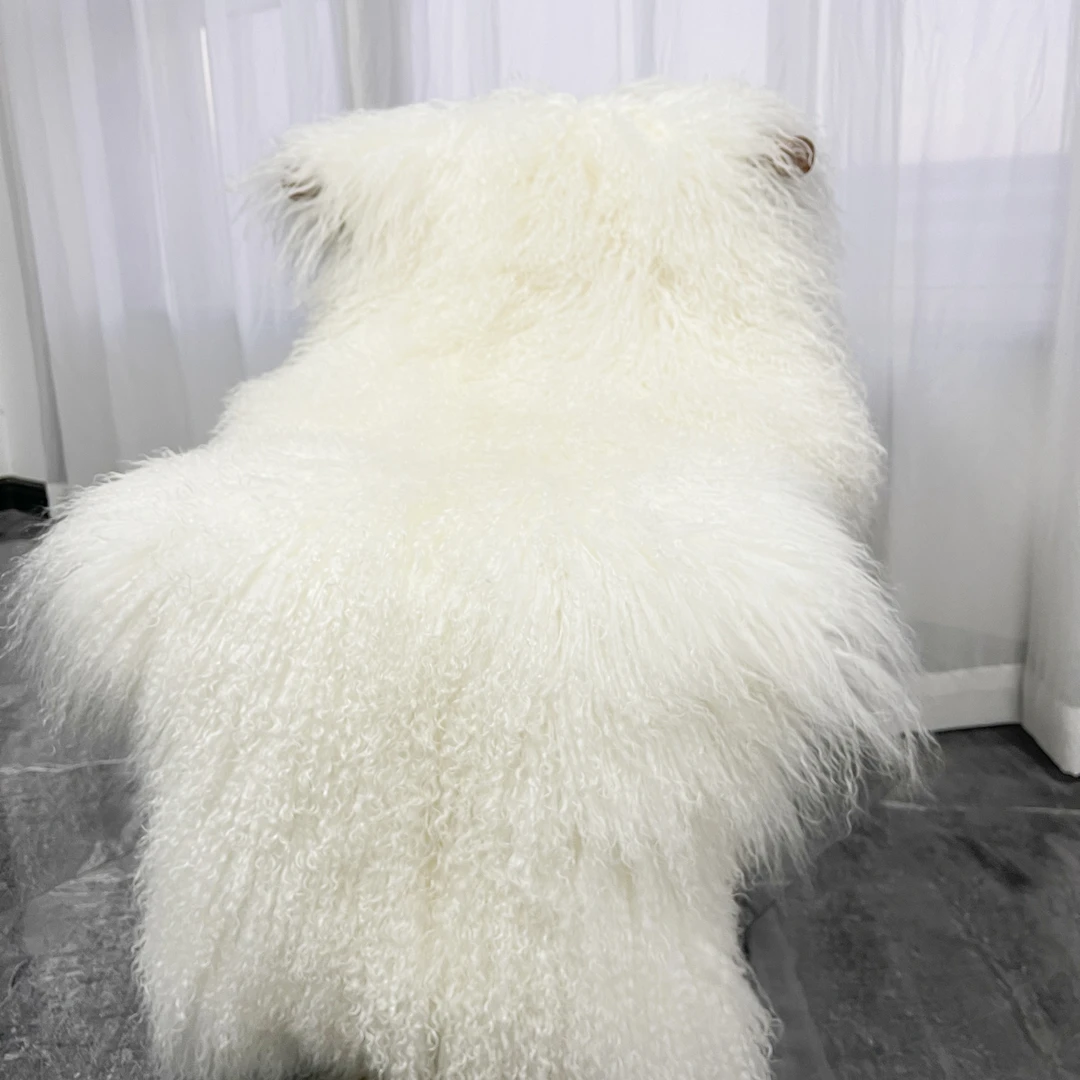 滩羊毛双拼坐垫飘窗床边地垫卧室客厅地毯垫子羊毛垫家用沙发垫