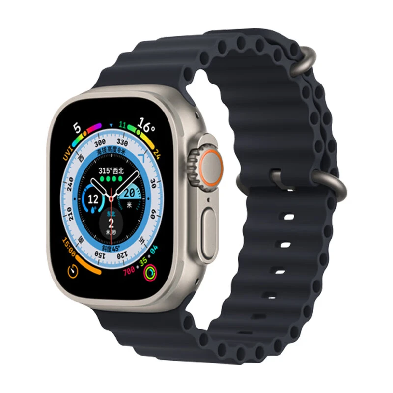 适用苹果手表表带iwatch S9/8/7代夏季时尚海洋硅胶材质替换表带