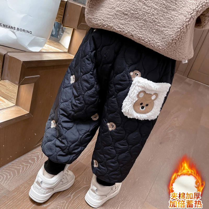女童加绒裤子秋冬款保暖冬季2023新款加厚宝宝外穿儿童装冬装棉裤