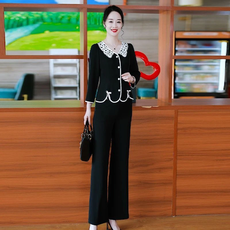 时尚套装女2025春秋新款气质减龄休闲宽松遮肚显瘦上衣裤子两件套