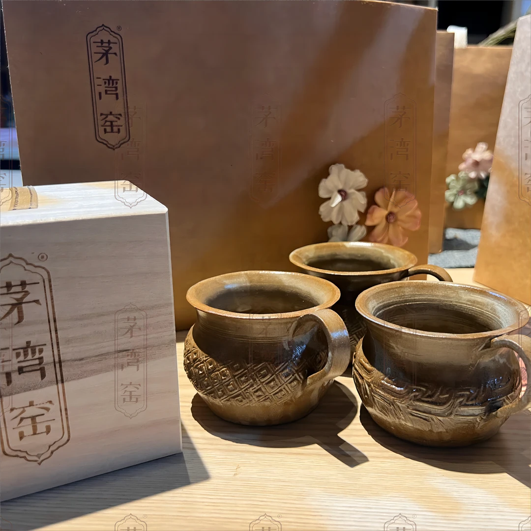 印纹陶咖啡杯（运用春秋战国时期制陶工艺精心手作而成）复古