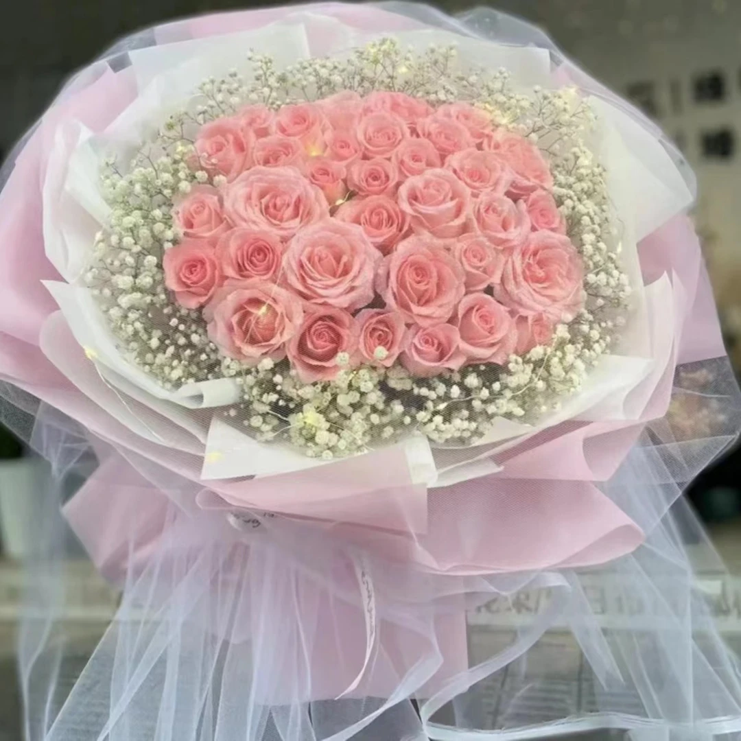 【温柔至极】33朵戴安娜粉玫瑰鲜花送女朋友老婆闺蜜生日告白约会花束同城花店小时达鲜花