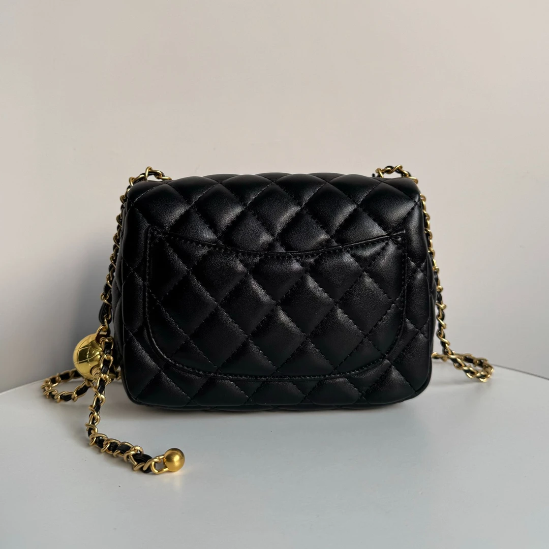 经典黑色百搭复古链条斜挎包