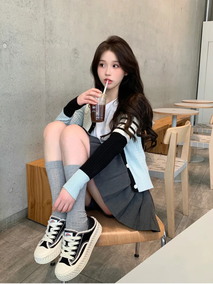 宁宁家韩系ins风小众成熟气质清纯御姐显瘦连衣裙套装