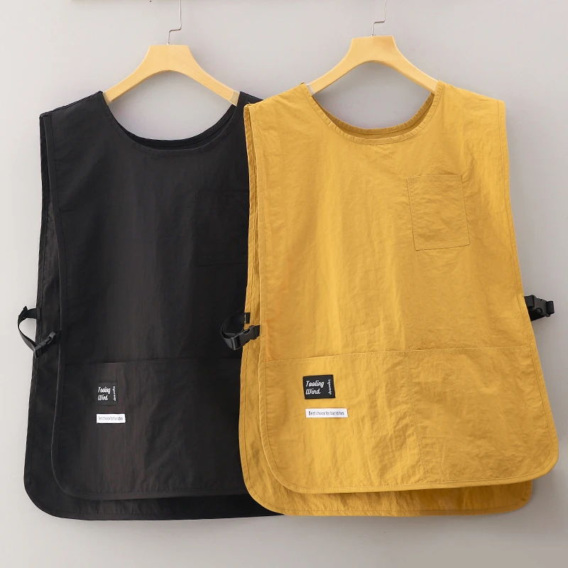 马甲围裙厨房防泼水理发店餐饮专用工作服可调节罩衣男女同款定制