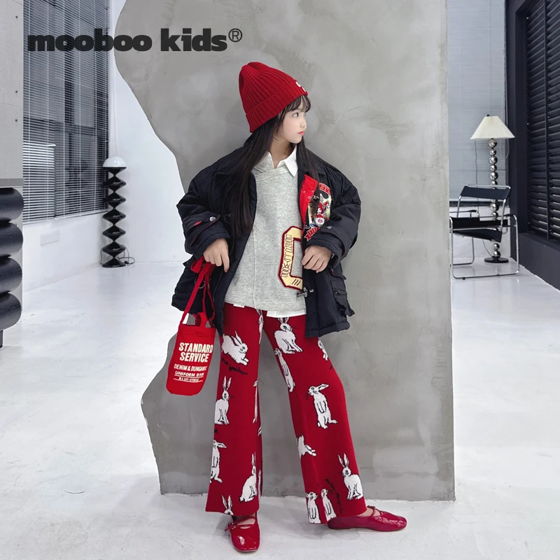 墨宝童装_重工飞机扣米奇冲锋衣棉服外套+红兔喇叭裤「失序混搭」