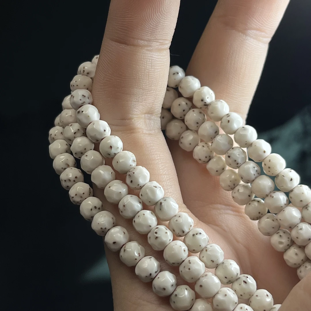 金标5.7找星星白底玉化无相小胖墩星月菩提手串FS5.7SX1180818