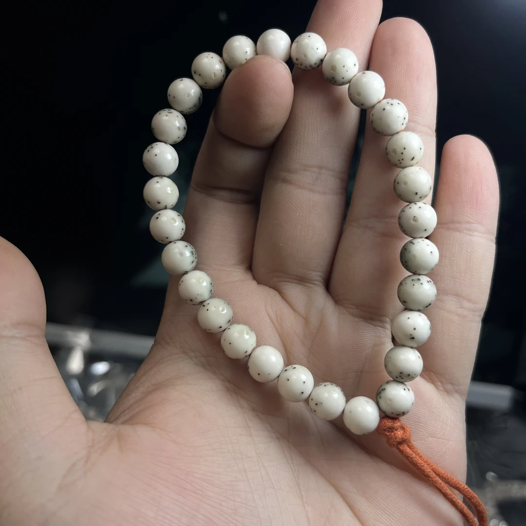 金标8冰糖圆珠半壁月留白星月菩提手串FS8YZ1182818