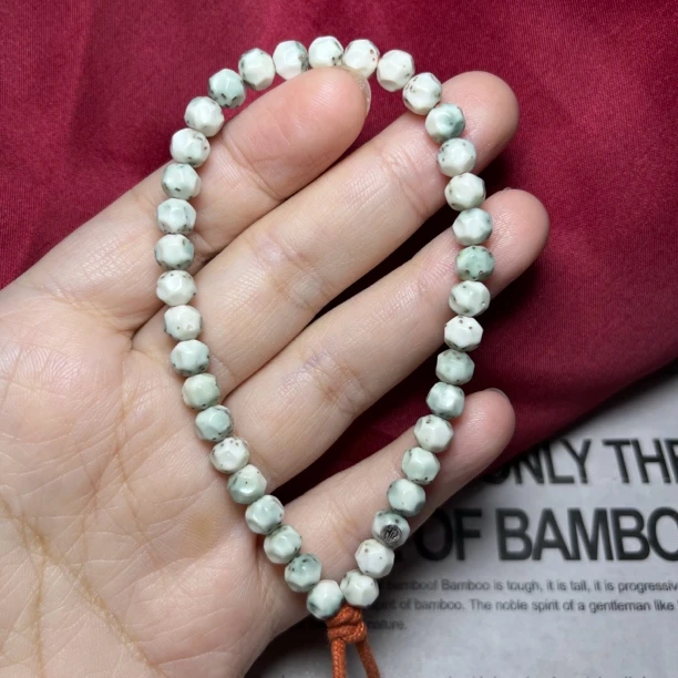 超精品级6.5瓷白数星星小胖墩星月菩提手串，编号S6.5CBSX-3