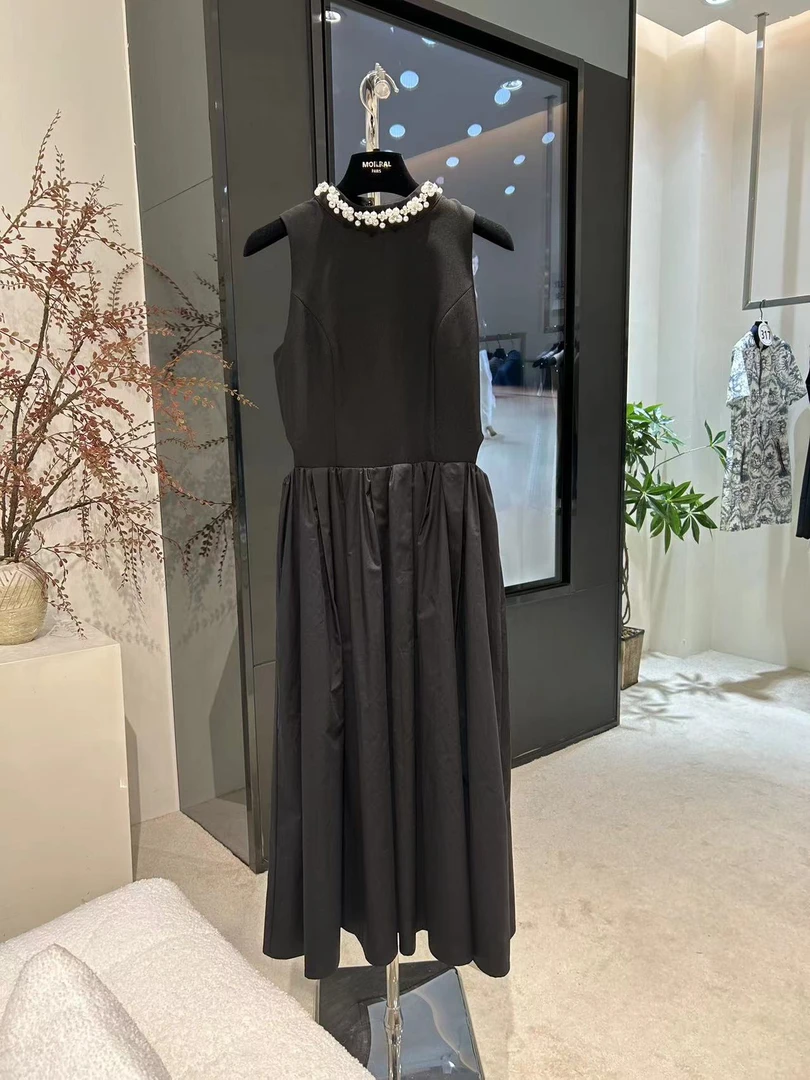 【MOILRAL】2024设计师款黑色百搭连衣裙454