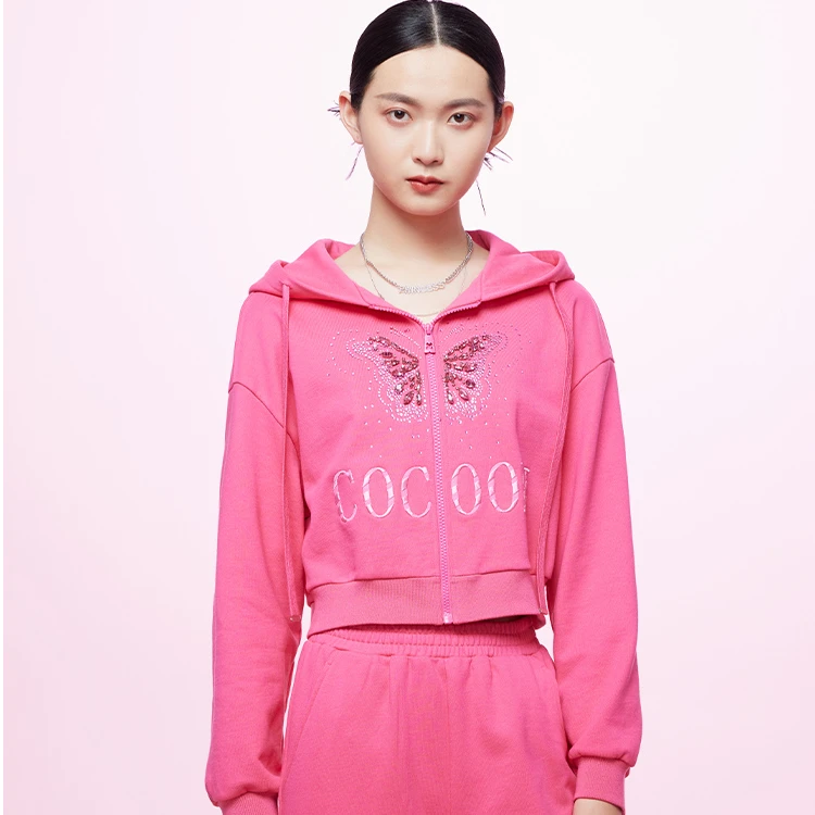 COCOON/可可尼截短式时尚卫衣连帽衫23102AC072337046