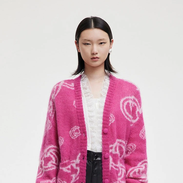 COCOON/可可尼提花时尚宽松复古大廓形开衫21410BC101368046保暖