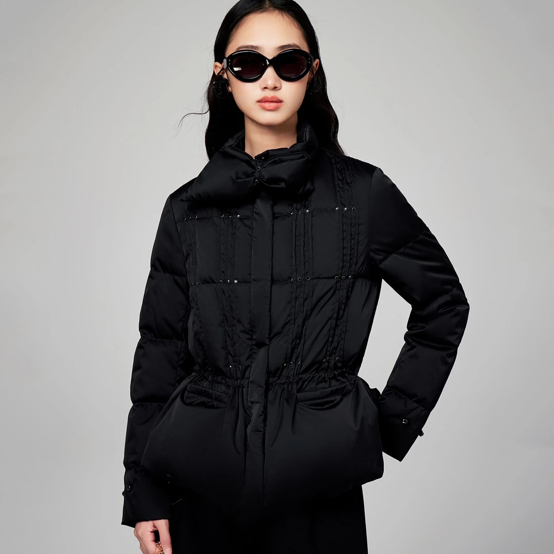 COCOON/可可尼钉钻塔克收腰蝴蝶结羽绒服24410BF152075020