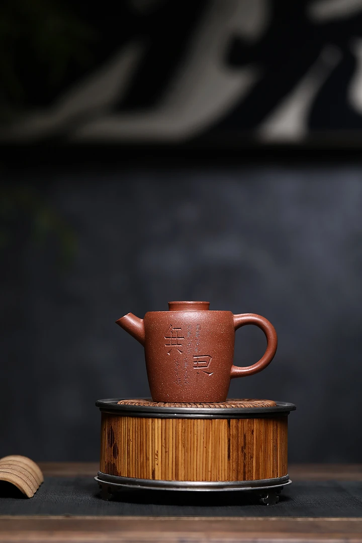 宜兴紫砂壶纯手工电窑烧制出水暴爽断水利落手工刻绘降坡泥无界壶