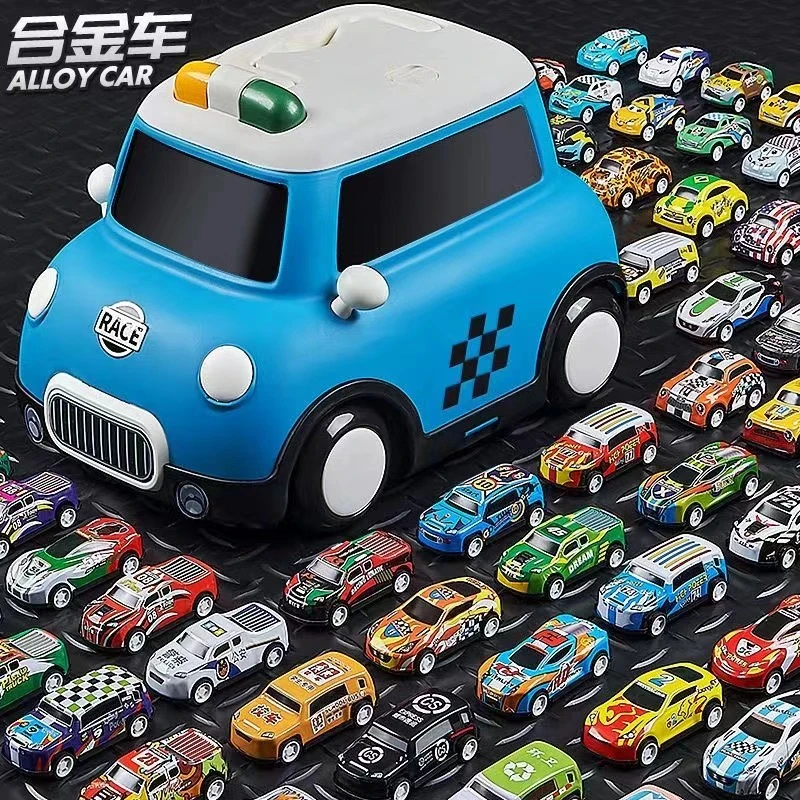 合金小汽车玩具车男孩惯性回力赛车模型女生日礼物小车