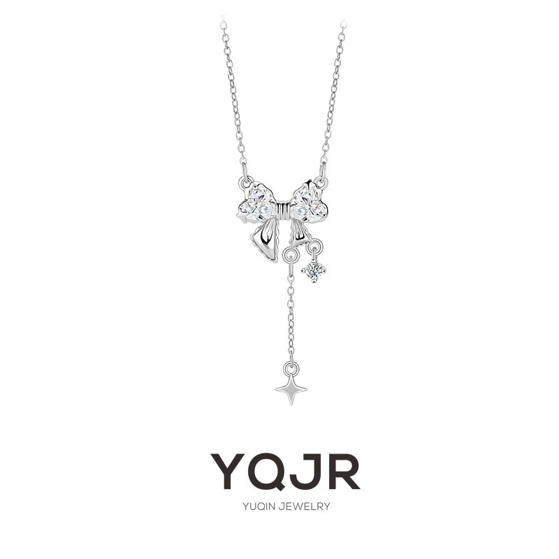 春日花花流苏蝴蝶结项链女轻奢气质哥特风小饰品