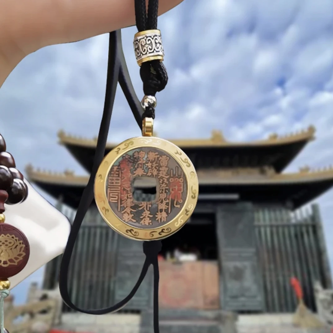 锌合金吊坠 武当山 开元阳雕花山贵花钱吊坠古风