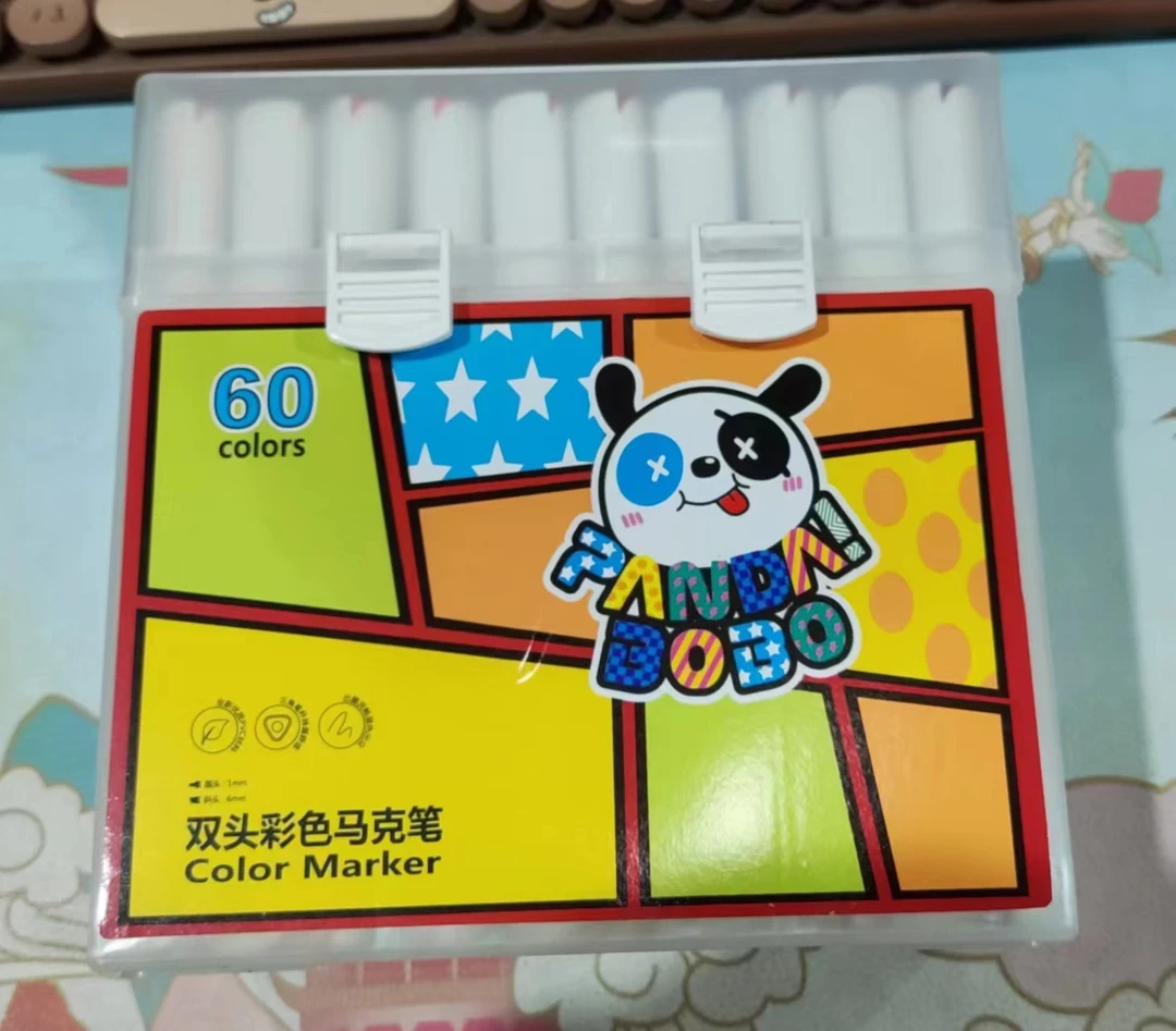 BOBO油性60色双头彩色马克笔