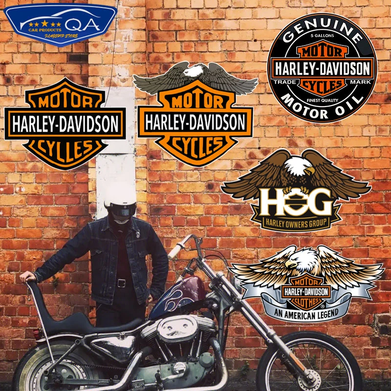 哈雷摩托复古机车反光车贴车身贴机盖贴后档装饰贴