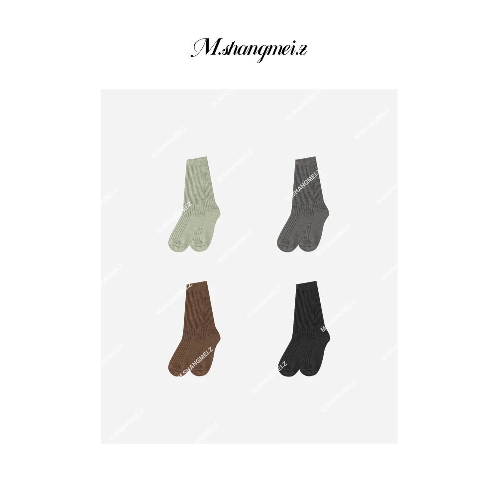 M.SHANGMEI.Z/沐熙美大哥气质洋气时尚女士百搭纯色袜子F08176